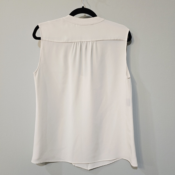 Derek Lam Ivory Silk Sleeveless Blouse | 100% Silk - Picture 5 of 8